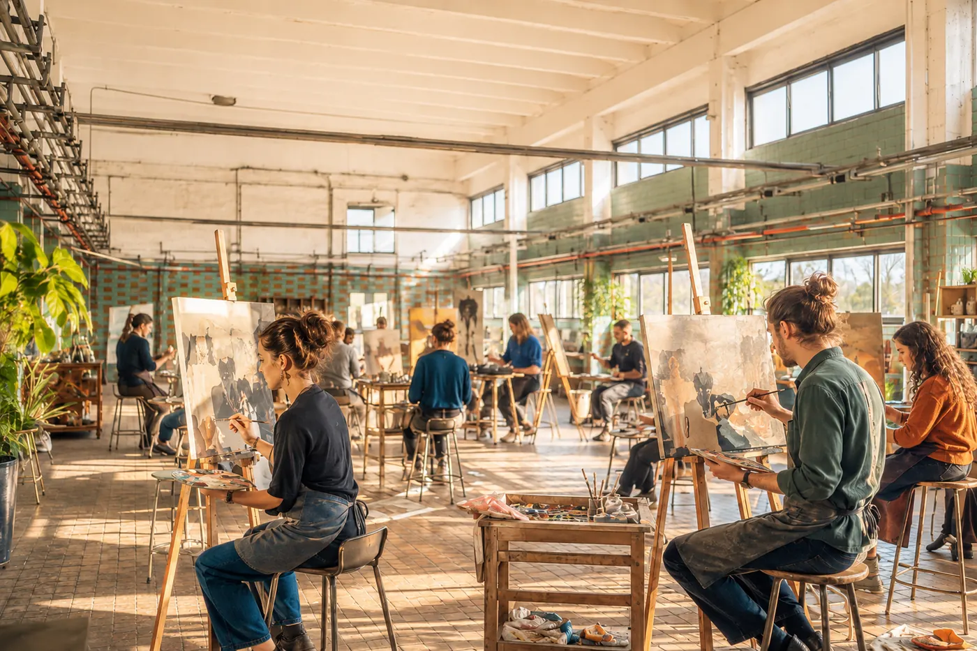 Visualisierung eines Zeichen- und Malstudios im künftigen Art-Labor