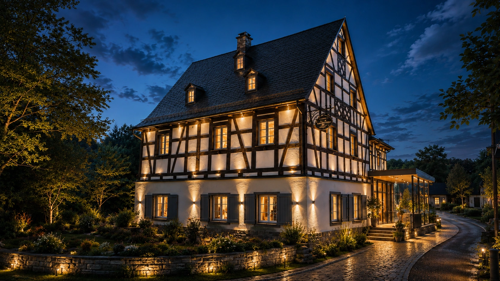 Konzeptvisualisierung eines modernisierten ländlichen DE:HOUSE